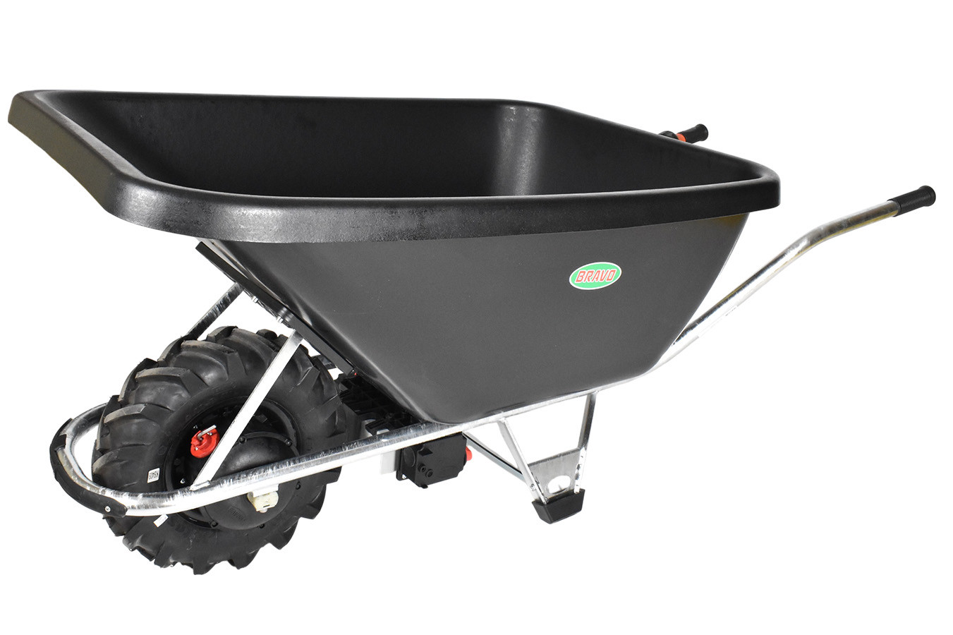 Motúčko STANDARD KLASIK - elektrické kolečko Pneumatika 10 cm Plastová korba 200l Pozinkovaný rám