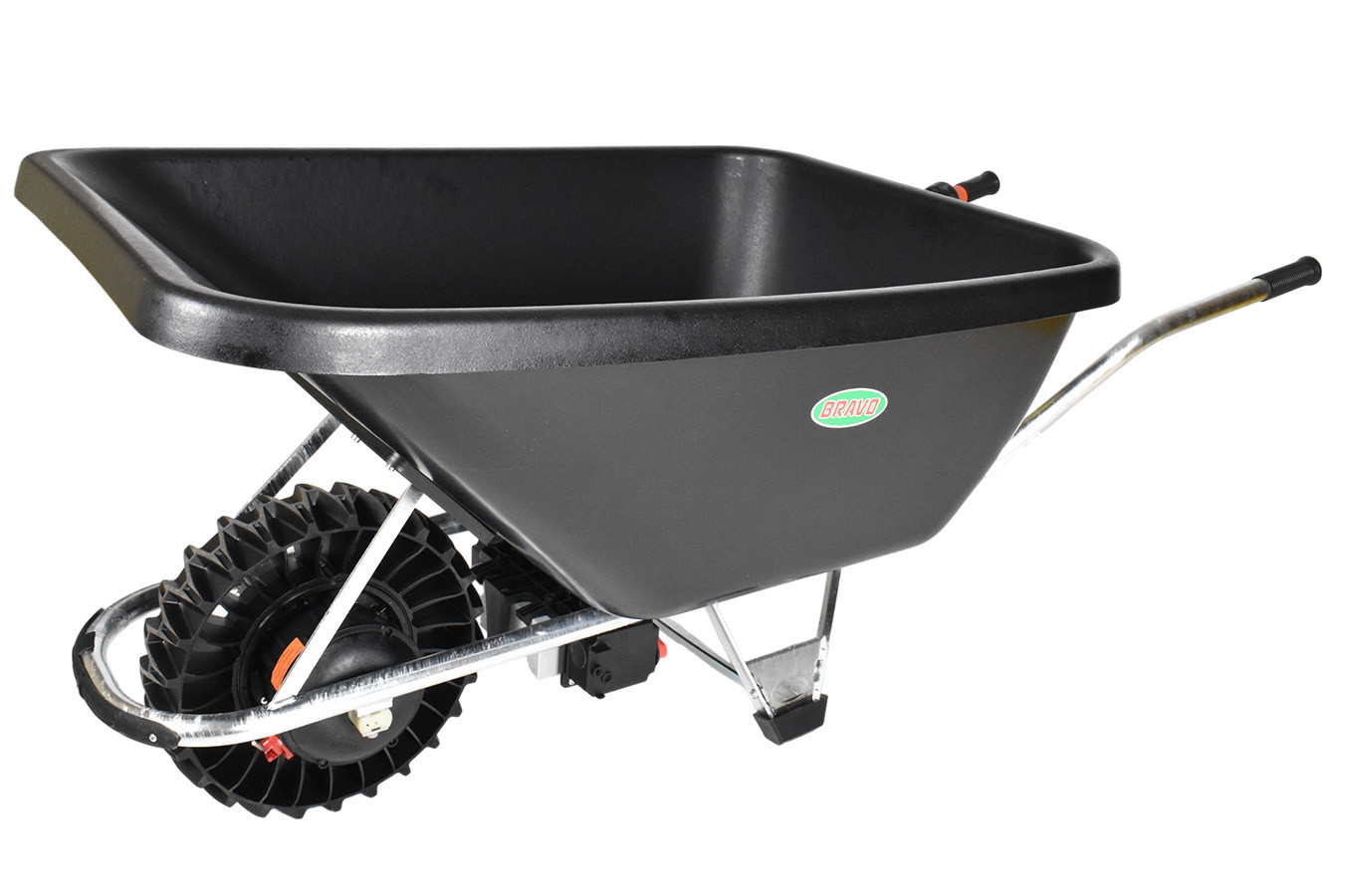 Motúčko STANDARD KLASIK - elektrické kolečko Plastová korba 200l Pozinkovaný rám Lamelová 10 cm