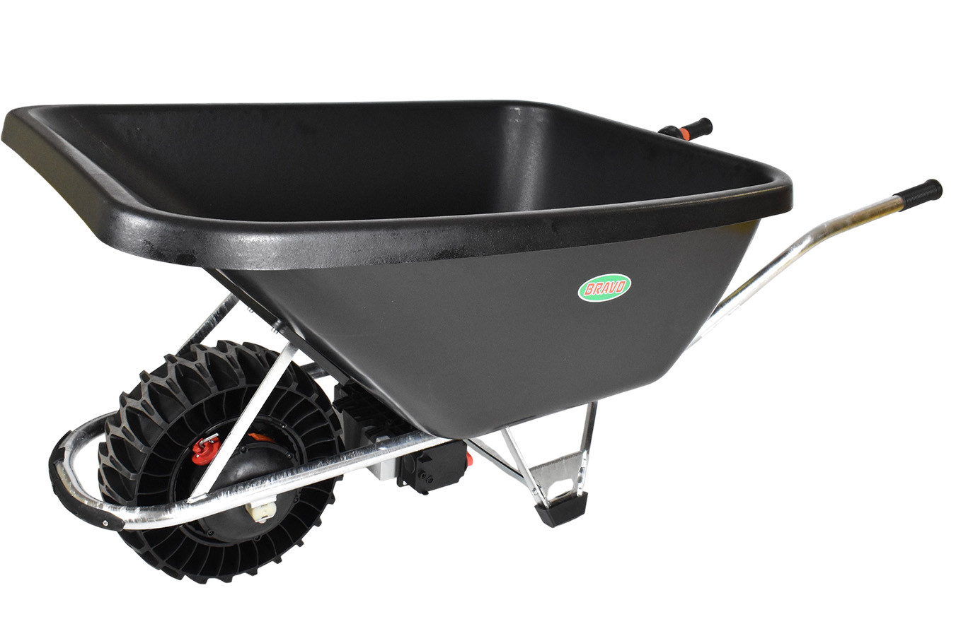 Motúčko STANDARD KLASIK - elektrické kolečko Pozinkovaný rám Plastová korba 200 l Lamelová 16 cm