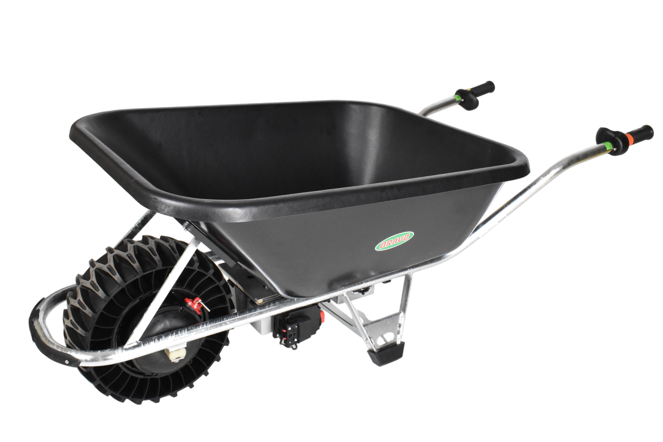 Motúčko EXTRA HERKULES - elektrické kolečko Plastová korba 120 l Pozinkovaný rám Lamelová 16 cm 1x LiFePo 12 V / 25 Ah