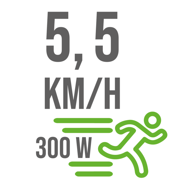 Rychlejší pojezd - až 5,5 km/h místo 4,5 km/h - pouze pro 300W motory